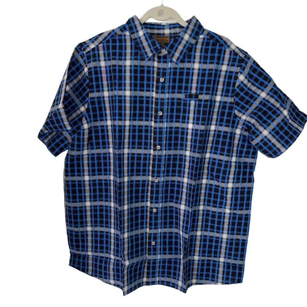 Boulder Creek Trading Company Mens Shirt Size XL Blue Short Sleeve Plaid New